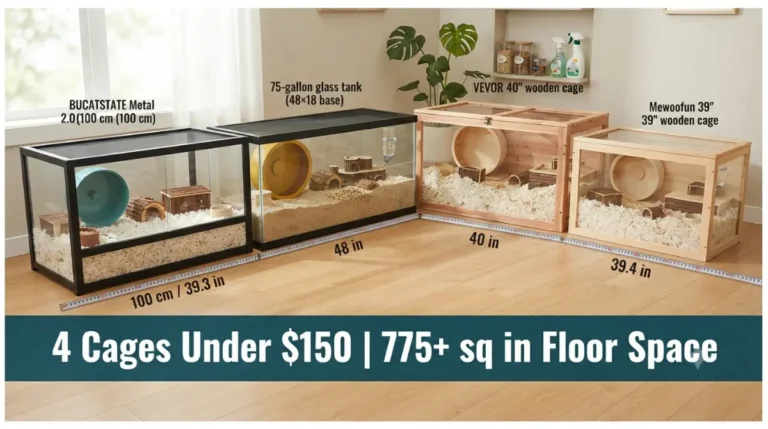 Four cheap large hamster cages under $150 that meet the 775 square inch minimum floor space requirement