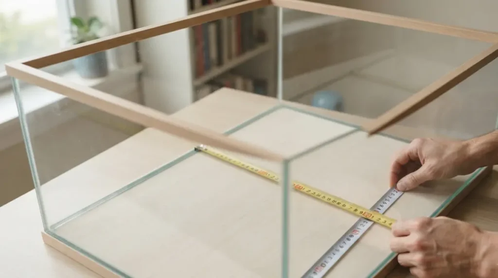 Pet Store Hamster Cages measured across the inside base to calculate usable floor space